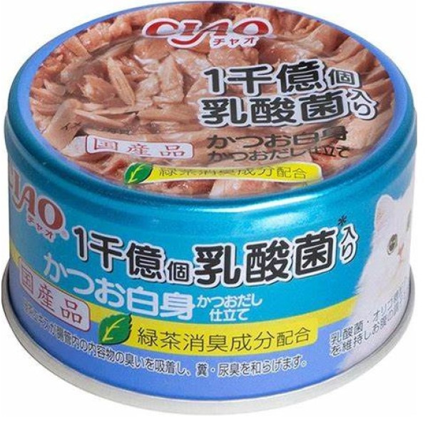 CIAO 貓罐頭 1千億個乳酸菌系列 白身鰹魚+鰹魚高湯 85g 
